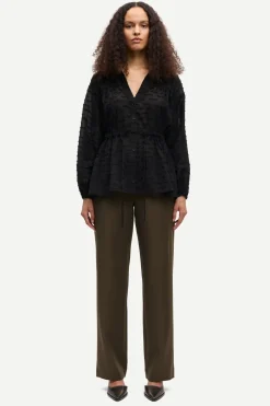 Samsoe and Samsoe naisten housut, HOYS STRAIGHT PANTS 7331 Armeijanvihreä>Samsoe Samsoe New