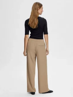 housut, SLFTINNI-RELAXED MW WIDE PANT>Selected Femme Online