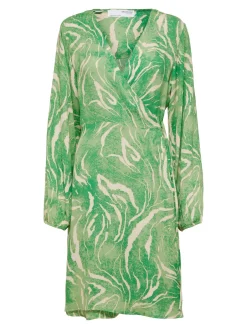 mekko, SLFFIOLA LS AOP SHIRT DRESS Kuosi, Vihreä>Selected Femme Sale