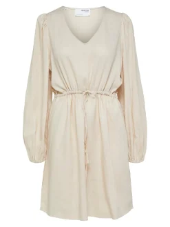 mekko, SLFVIVA LS SHORT LINEN DRESS>Selected Femme Clearance