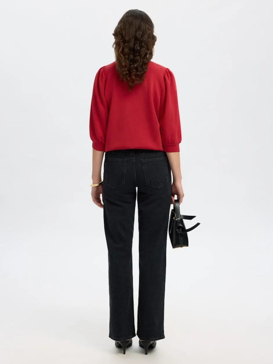 naisten collegepaita SLFTENNY 3/4 SWEAT TOP NOOS,>Selected Femme Discount