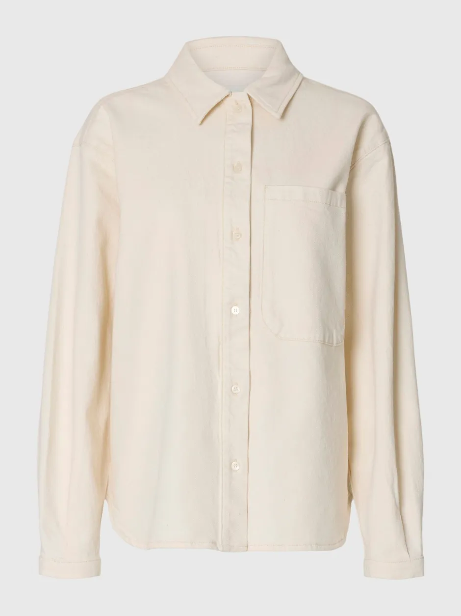 naisten farkkupaita SLFRELAXED Ebba Denim Shirt,>Selected Femme Clearance