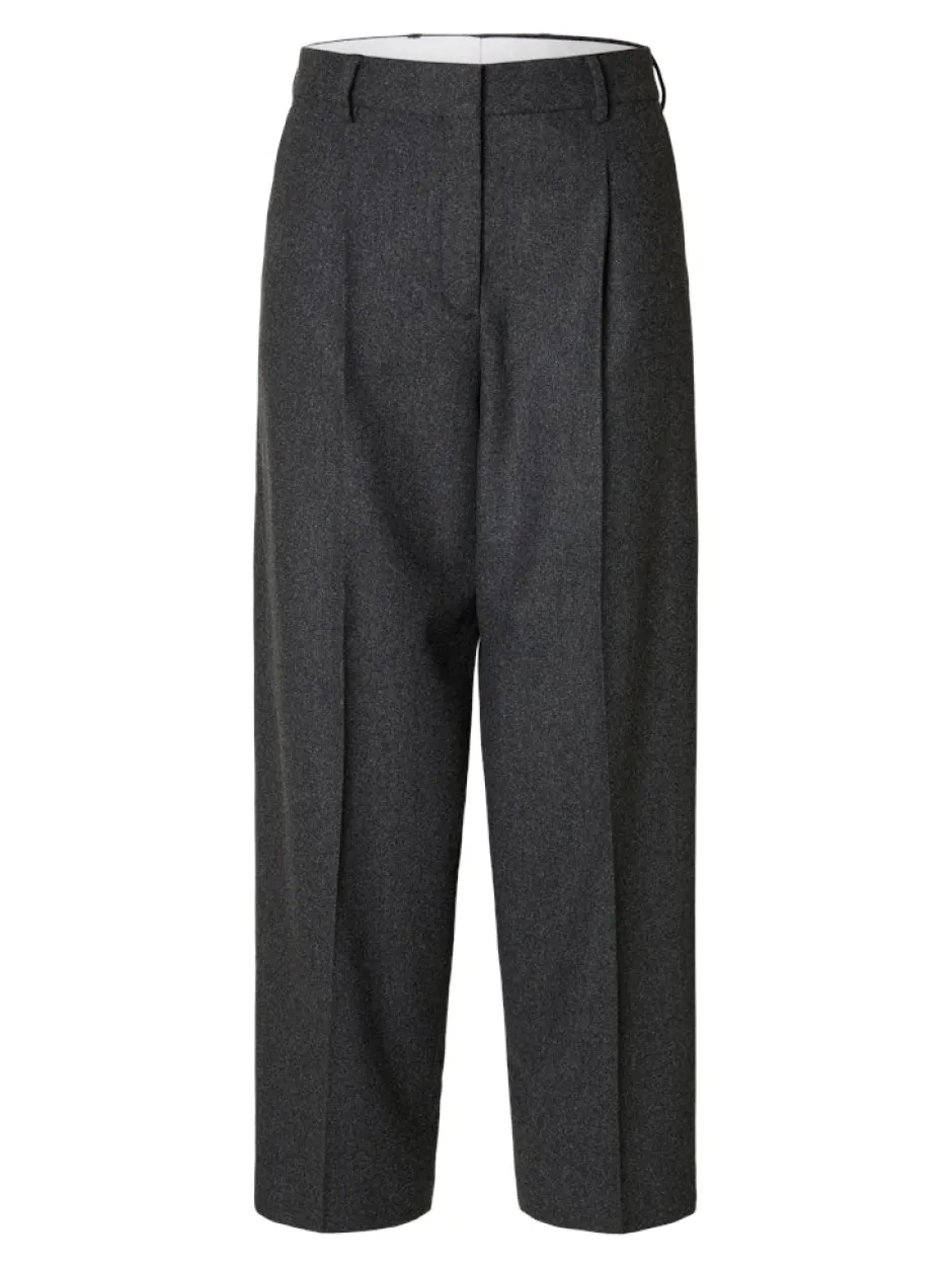 Naisten housut, SLFBARREL BERIT HW PANT Grafiitti>Selected Femme Outlet