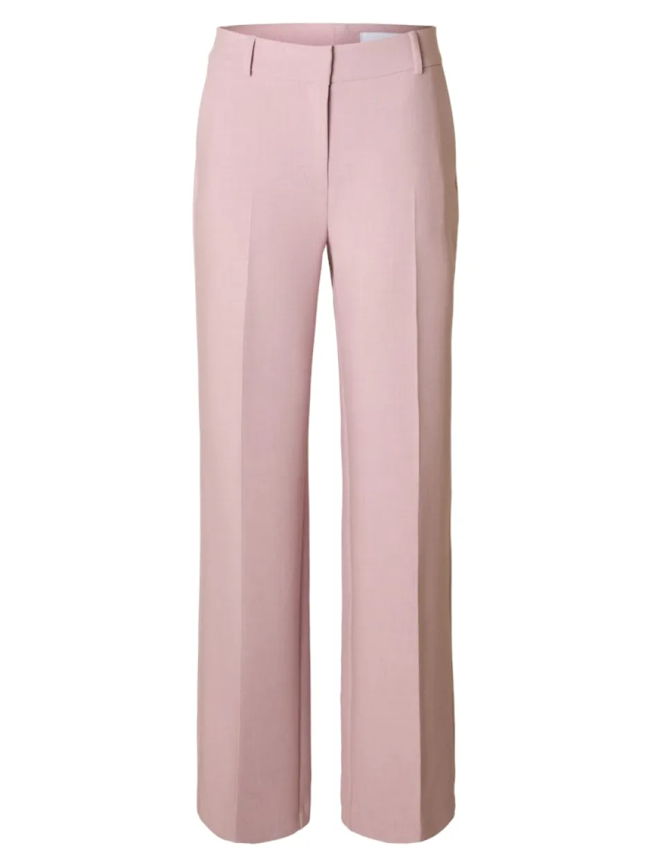 naisten housut, SLFRITA MW WIDE PANT MEL>Selected Femme Hot