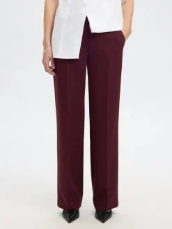 naisten housut, SLFRITA MW WIDE PANT MEL NOOS>Selected Femme Discount