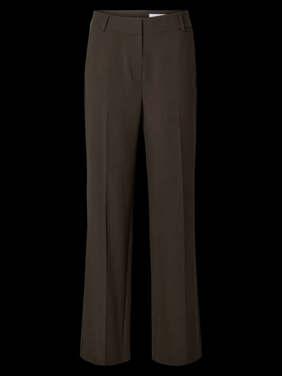 naisten housut SLFRITA MW WIDE PANT MEL NOOS, Delicioso melange>Selected Femme Outlet