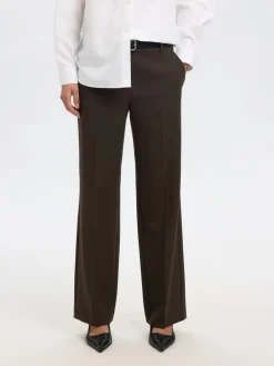 naisten housut SLFRITA MW WIDE PANT MEL NOOS, Delicioso melange><noscript><img width=