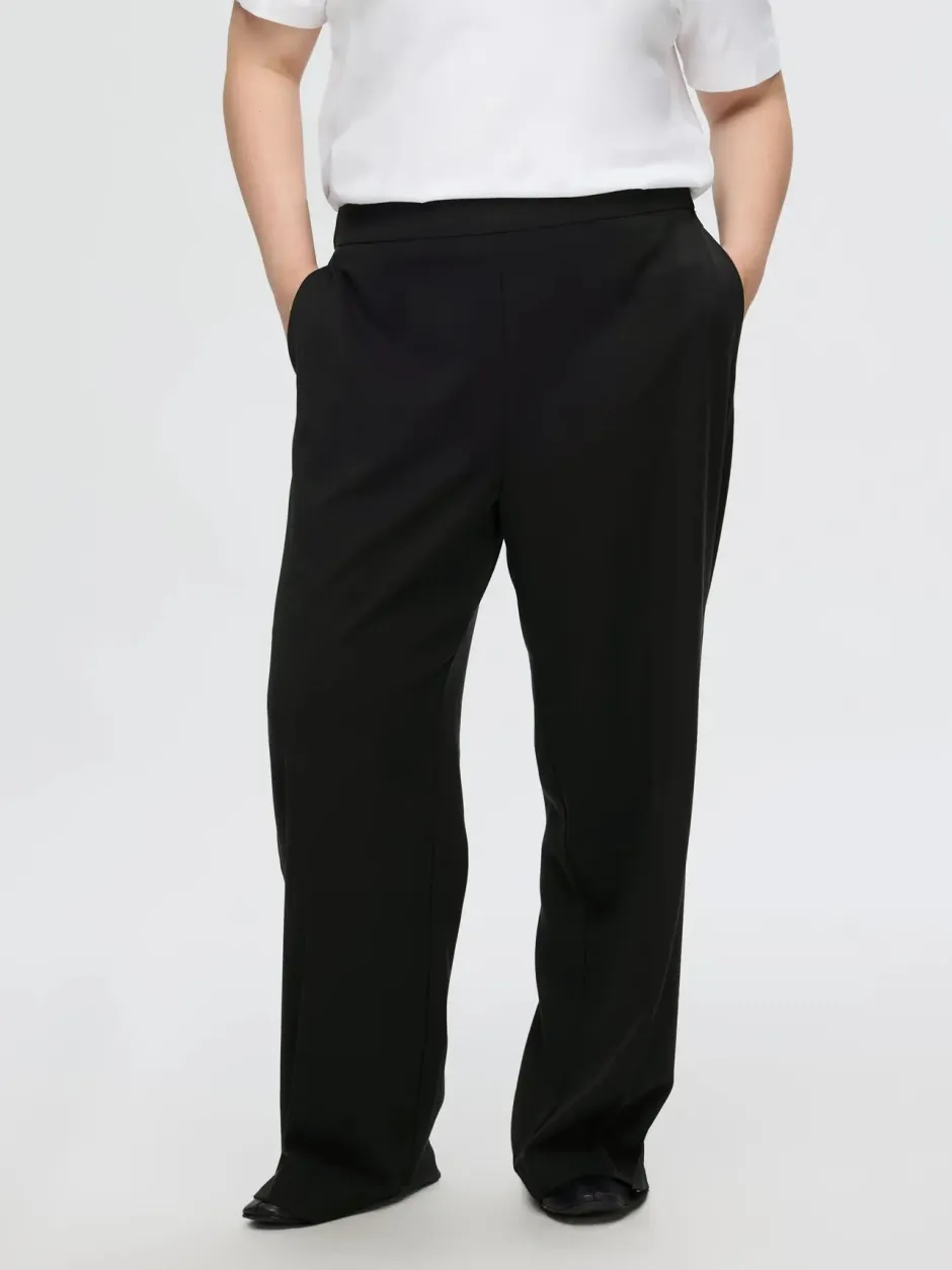 Naisten Housut, SLFEMMA-TARA MW WIDE PANT>Selected Femme