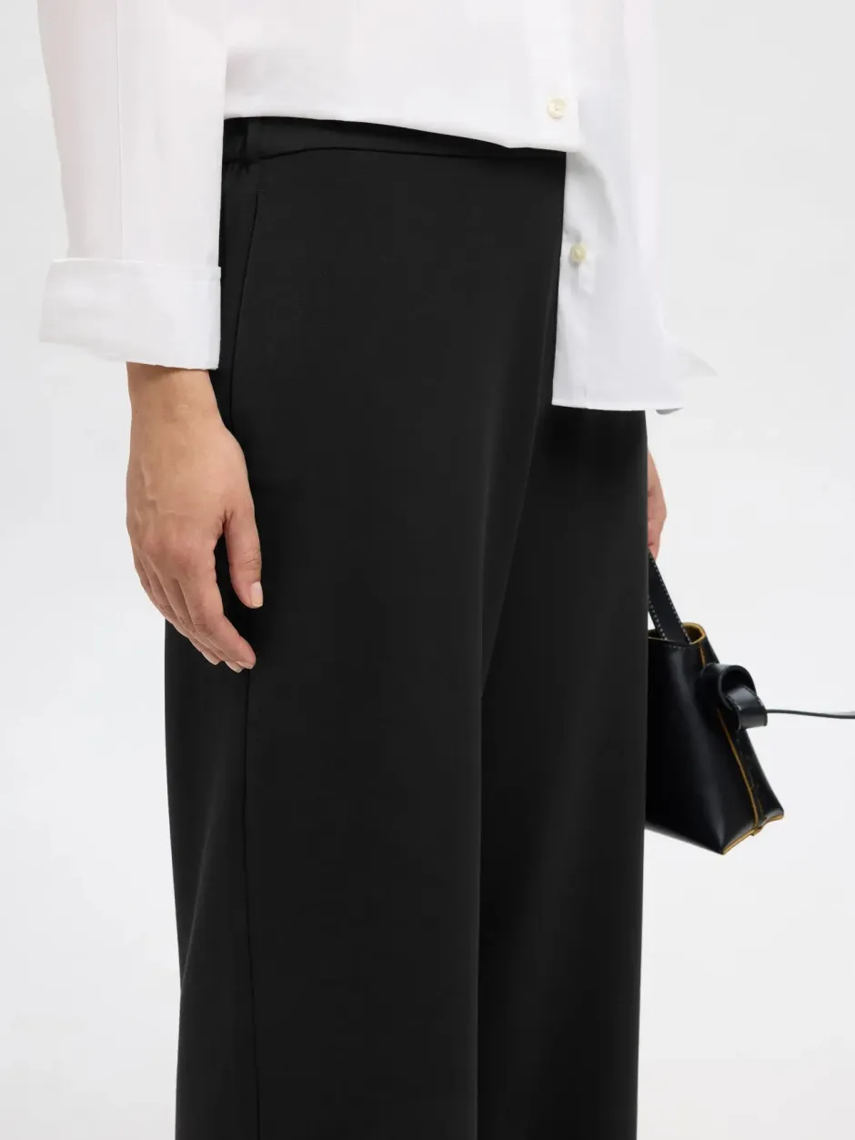 Naisten Housut, SLFEMMA-TARA MW WIDE PANT>Selected Femme