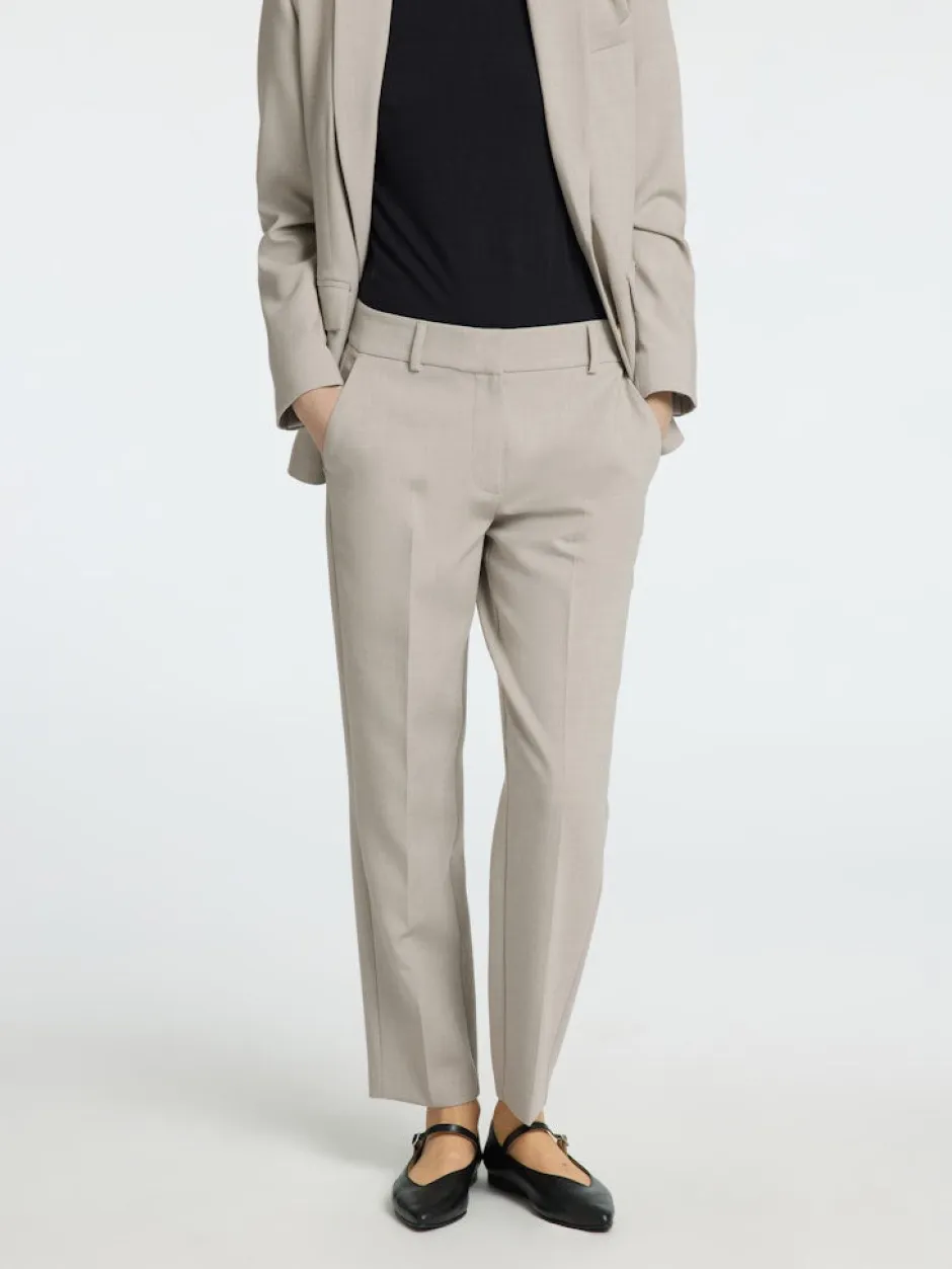 Naisten Housut, SLFRITA-RIA MW CROP PANT MEL NOOS>Selected Femme Hot