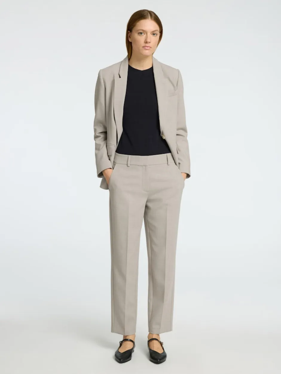 Naisten Housut, SLFRITA-RIA MW CROP PANT MEL NOOS>Selected Femme Hot