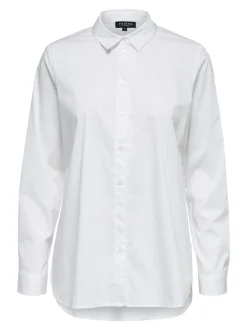 Naisten Kauluspaita, SLFOri LS Side Zip Shirt Valkoinen><noscript><img width=