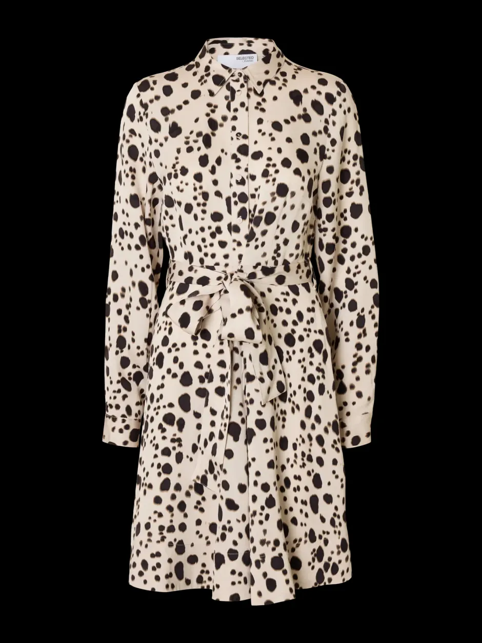 naisten mekko, SLFPAOLA REGULAR LS SHORT SHIRT DRESS>Selected Femme Best