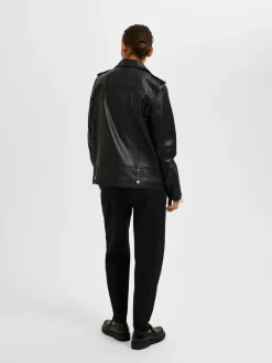 Naisten Nahkatakki, SLFMADISON LEATHER JACKET NOOS>Selected Femme Sale