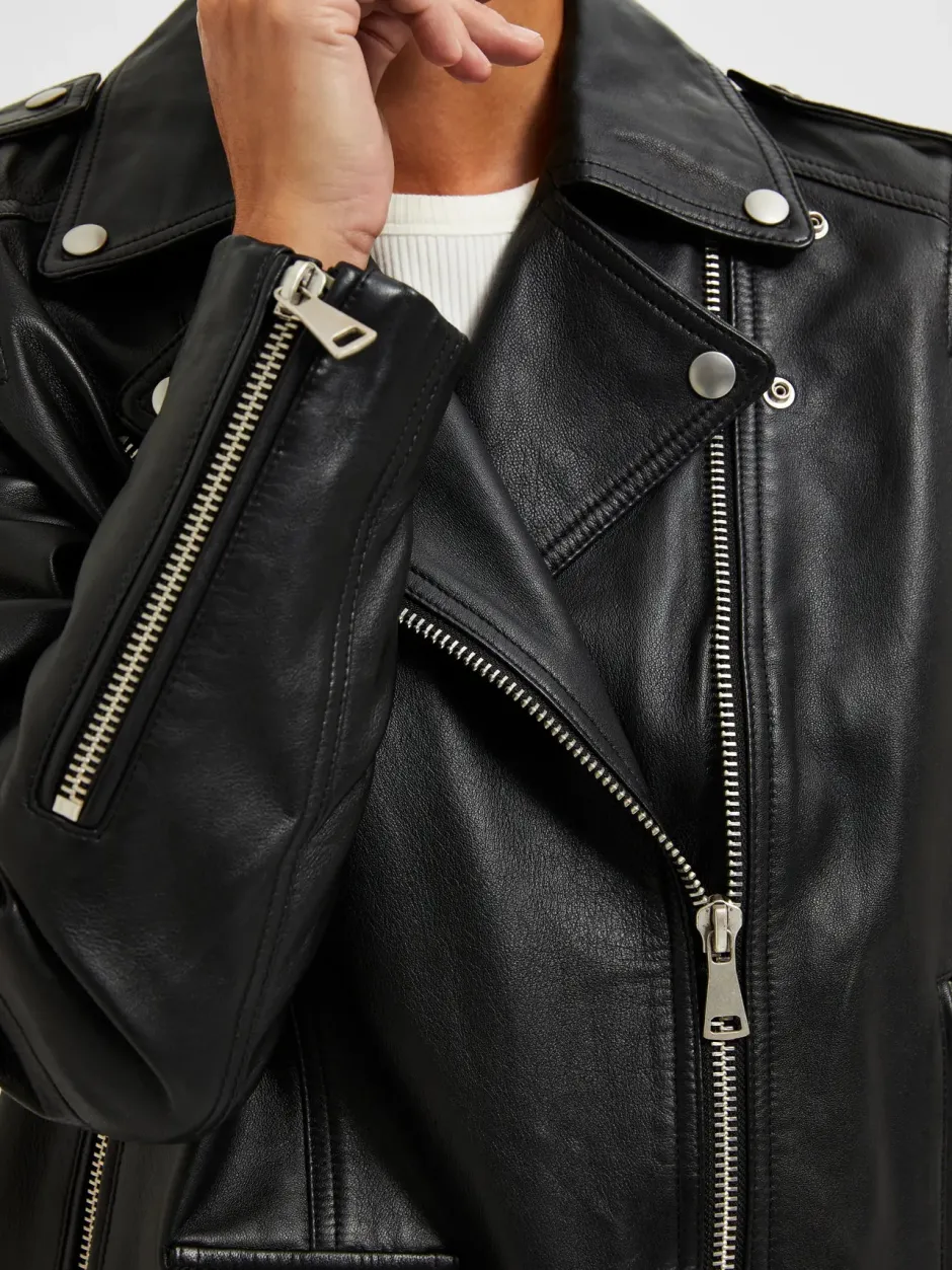 Naisten Nahkatakki, SLFMADISON LEATHER JACKET NOOS>Selected Femme Sale