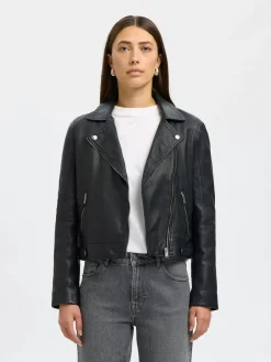 Naisten Nahkatakki, Katie Leather Jacket>Selected Femme Discount