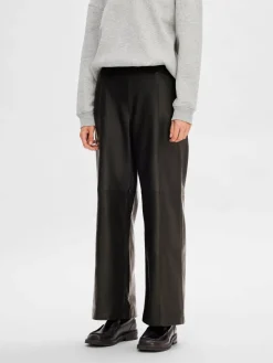 naisten nahkahousut, SLFFIANNA HW WIDE LEATHER PANT><noscript><img width=