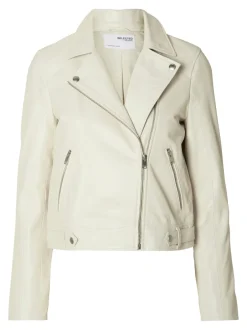 Naisten Nahkatakki, Katie Leather Jacket Luonnonvalkoinen><noscript><img width=