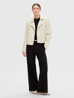 Naisten Nahkatakki, Katie Leather Jacket Luonnonvalkoinen><noscript><img width=