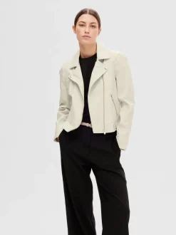 Naisten Nahkatakki, Katie Leather Jacket Luonnonvalkoinen><noscript><img width=