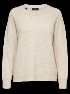Naisten Neulepaita, Lulu LS Knit O-Neck><noscript><img width=
