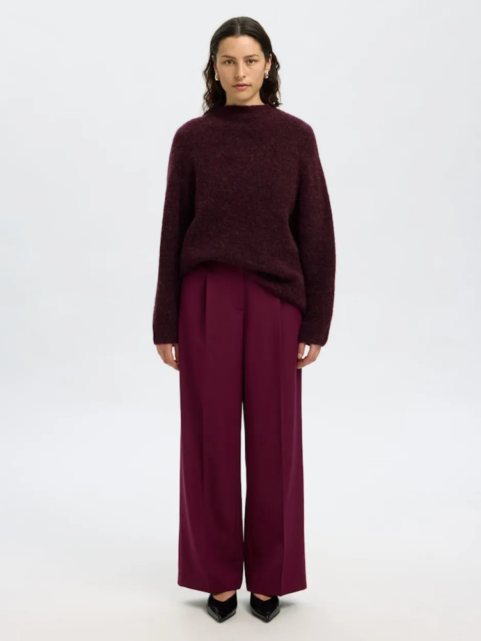 naisten neulepusero, SLFSIA RAS LS KNIT T-NECK>Selected Femme Outlet