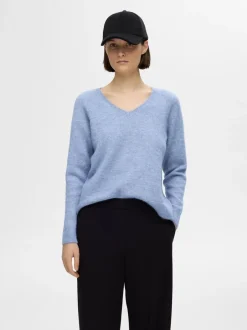 Naisten Neule, SLFLULU NEW LS KNIT V-NECK B NOOS>Selected Femme Outlet