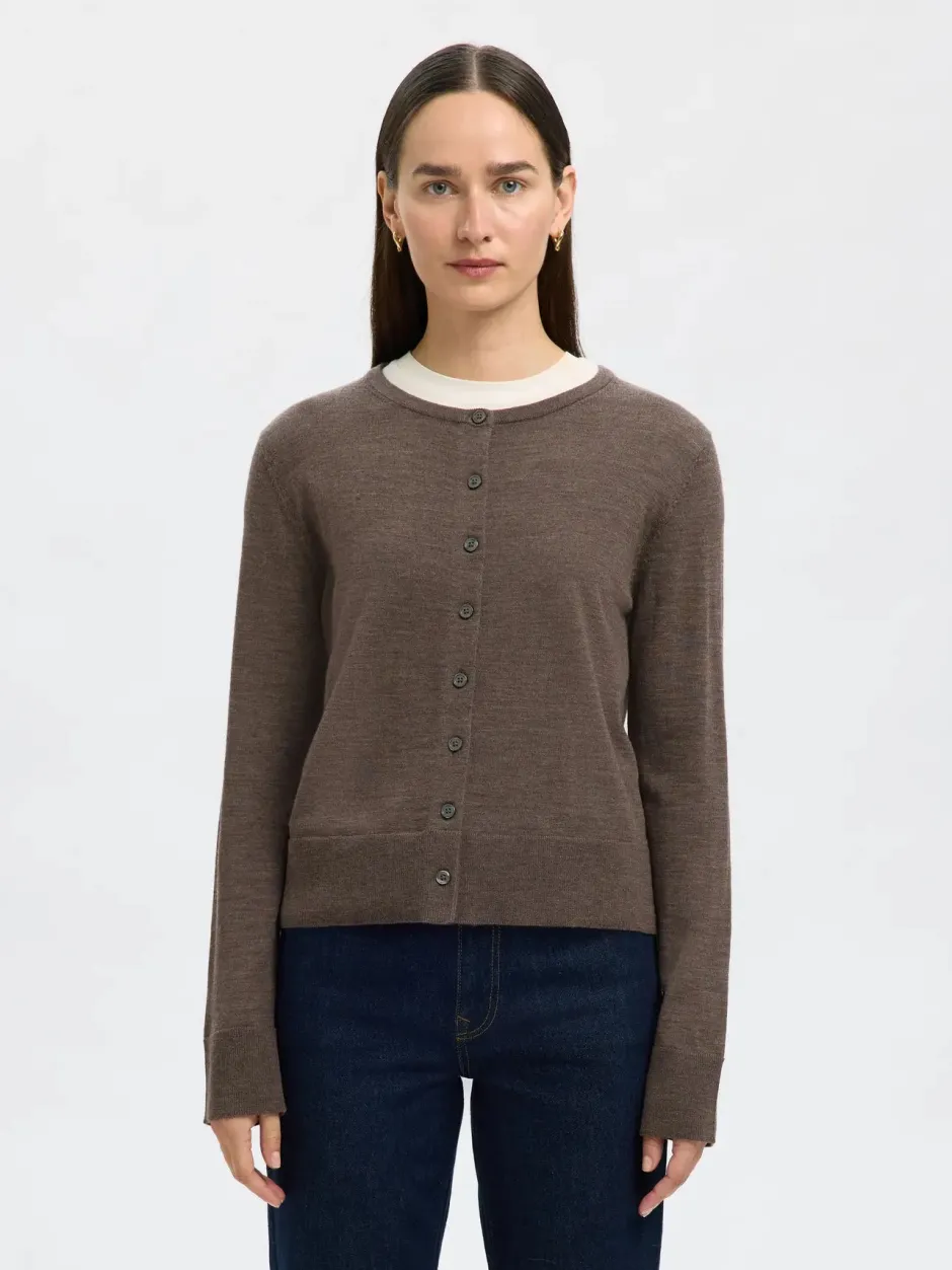 Naisten Neuletakki, SLFThea LS Knit Merino Cardigan Noos>Selected Femme