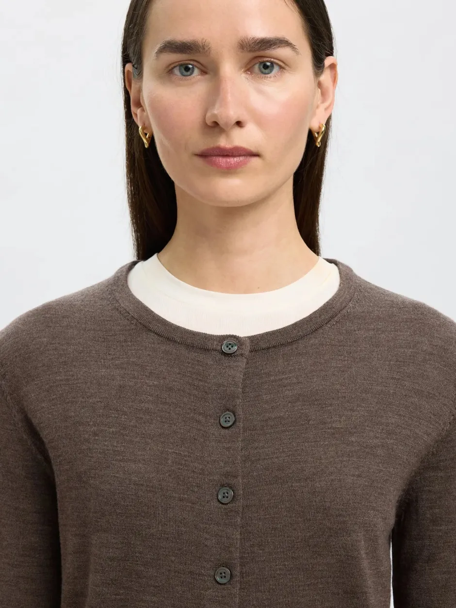 Naisten Neuletakki, SLFThea LS Knit Merino Cardigan Noos>Selected Femme