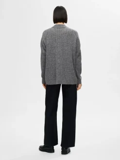 naisten neule, SLFMALINE LS KNIT HIGH NECK Grafiitti><noscript><img width=