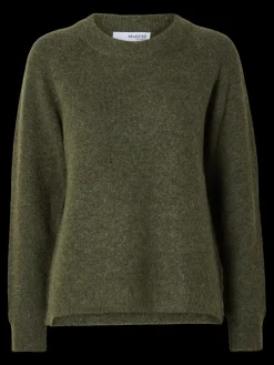 Naisten Neulepaita, Lulu LS Knit O-Neck><noscript><img width=