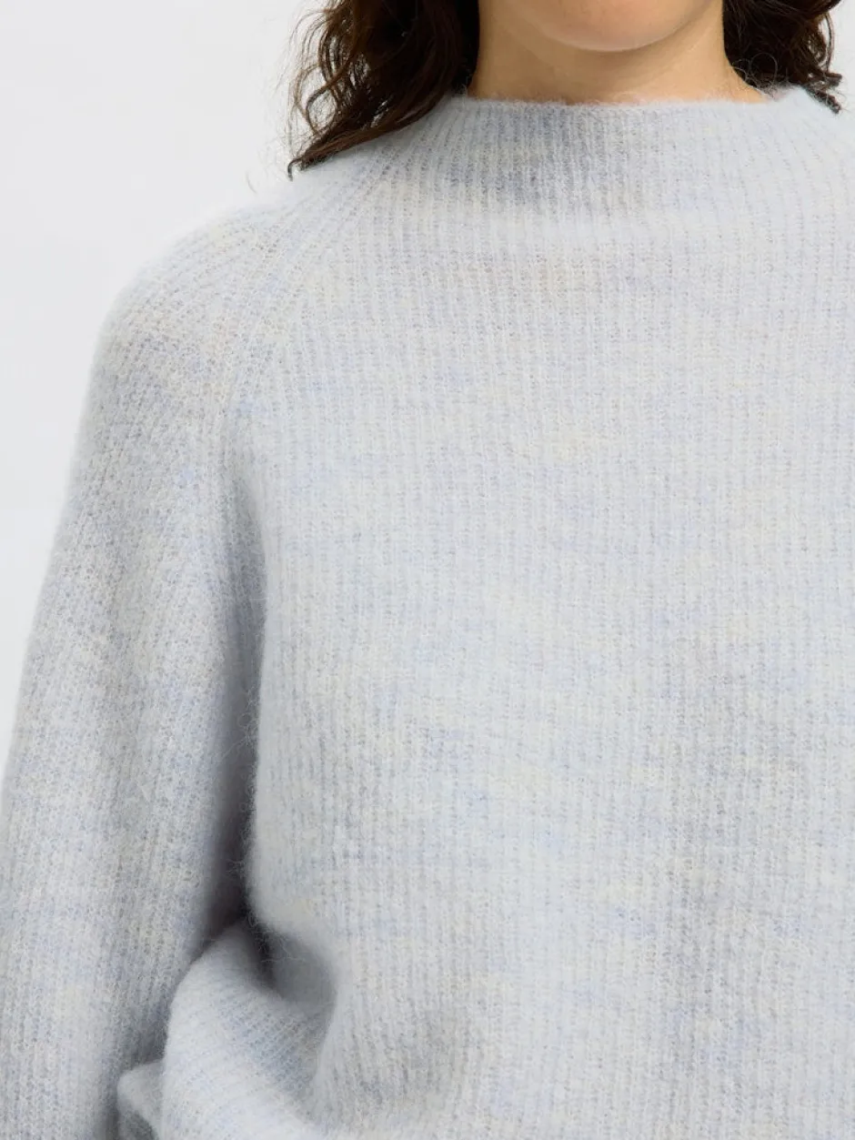 naisten neulepusero, SLFSIA RAS LS KNIT T-NECK>Selected Femme Best