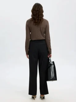 Naisten Neulepaita, Slfthea LS Knit Merino O-Neck Noos>Selected Femme