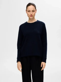 Naisten Neulepaita, Lulu LS Knit O-Neck>Selected Femme