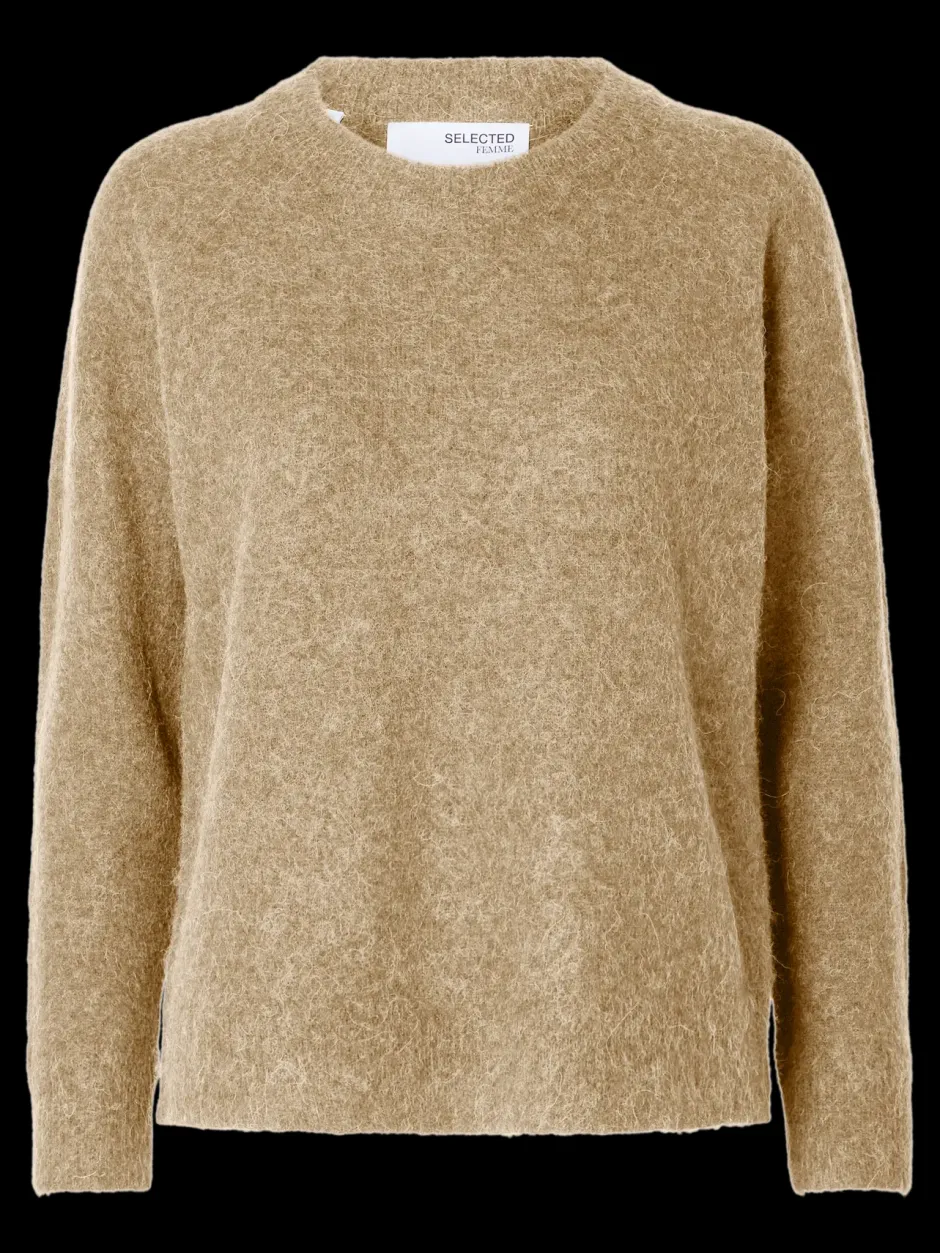 Naisten Neulepaita, Lulu LS Knit O-Neck,>Selected Femme