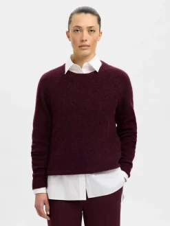 Naisten Neulepaita, Lulu LS Knit O-Neck>Selected Femme