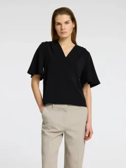 naisten paita, SLFTENNY SS V-NECK TOP>Selected Femme Sale