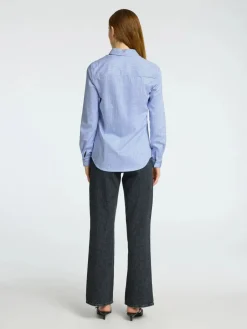 naisten paitapusero SLFROMIE LS STRIPED FITTED SHIRT,>Selected Femme Sale