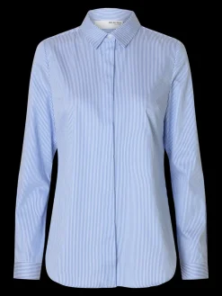 naisten paitapusero SLFROMIE LS STRIPED FITTED SHIRT,><noscript><img width=
