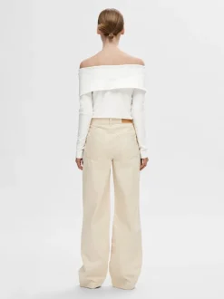 naisten paita,SLFEFFIE LS OFF-SHOULDER TOP>Selected Femme Outlet