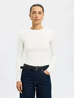 naisten paita SLFMANJA LS O-NECK NOOS,>Selected Femme