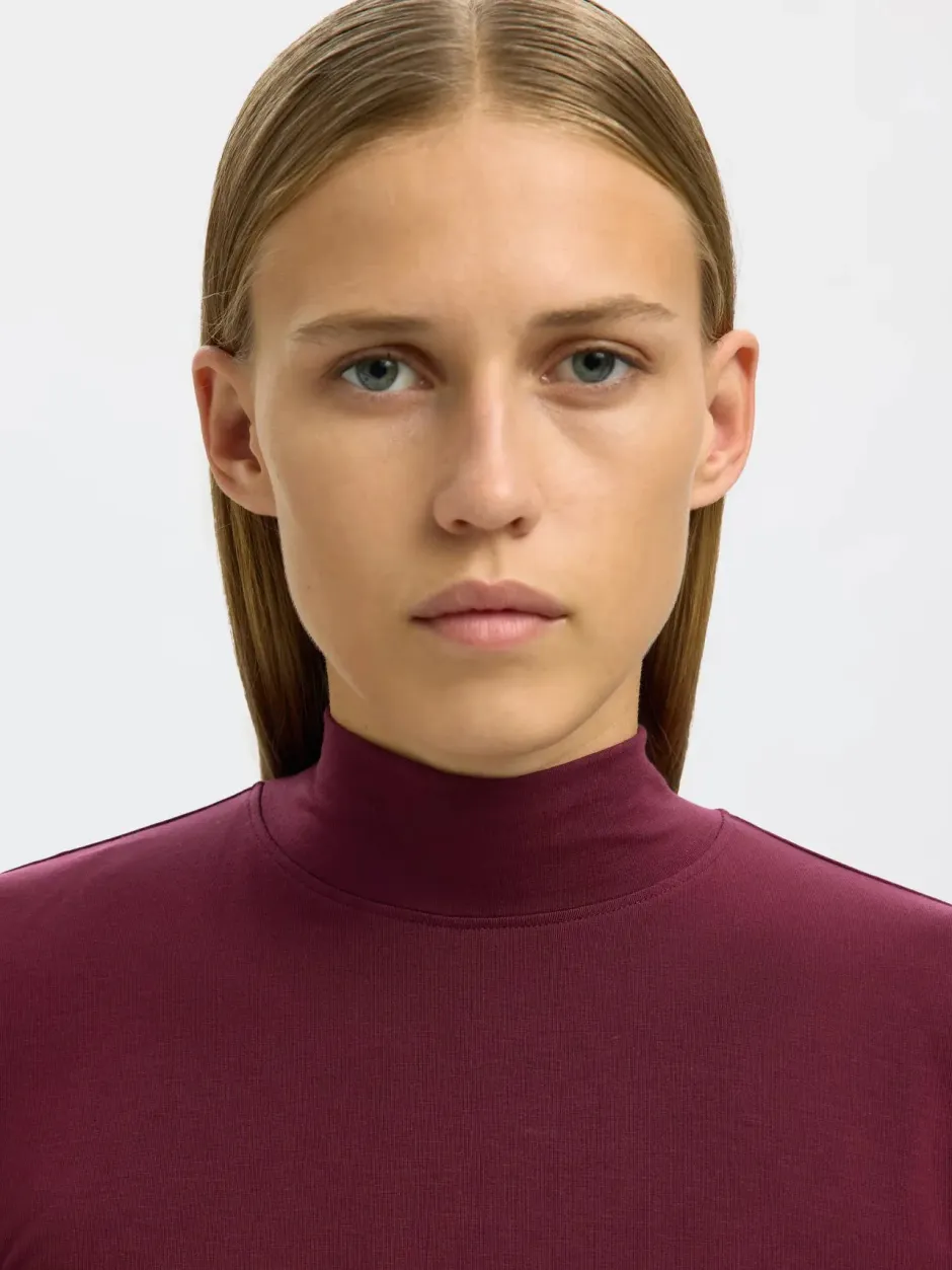 Naisten Paita, SLFMANJA LS HIGH NECK NOOS>Selected Femme Best