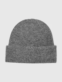 naisten pipo Slfmaline Knit Beanie, vaaleanharmaa>Selected Femme Online
