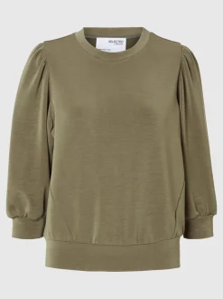 Naisten Pusero, SLFTENNY 3/4 SWEAT TOP NOOS Armeijanvihreä><noscript><img width=