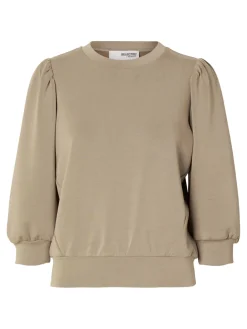 Naisten Pusero, SLFTENNY 3/4 SWEAT TOP NOOS Kitti>Selected Femme Clearance