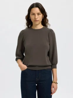 Naisten Pusero, SLFTENNY 3/4 SWEAT TOP NOOS>Selected Femme Hot