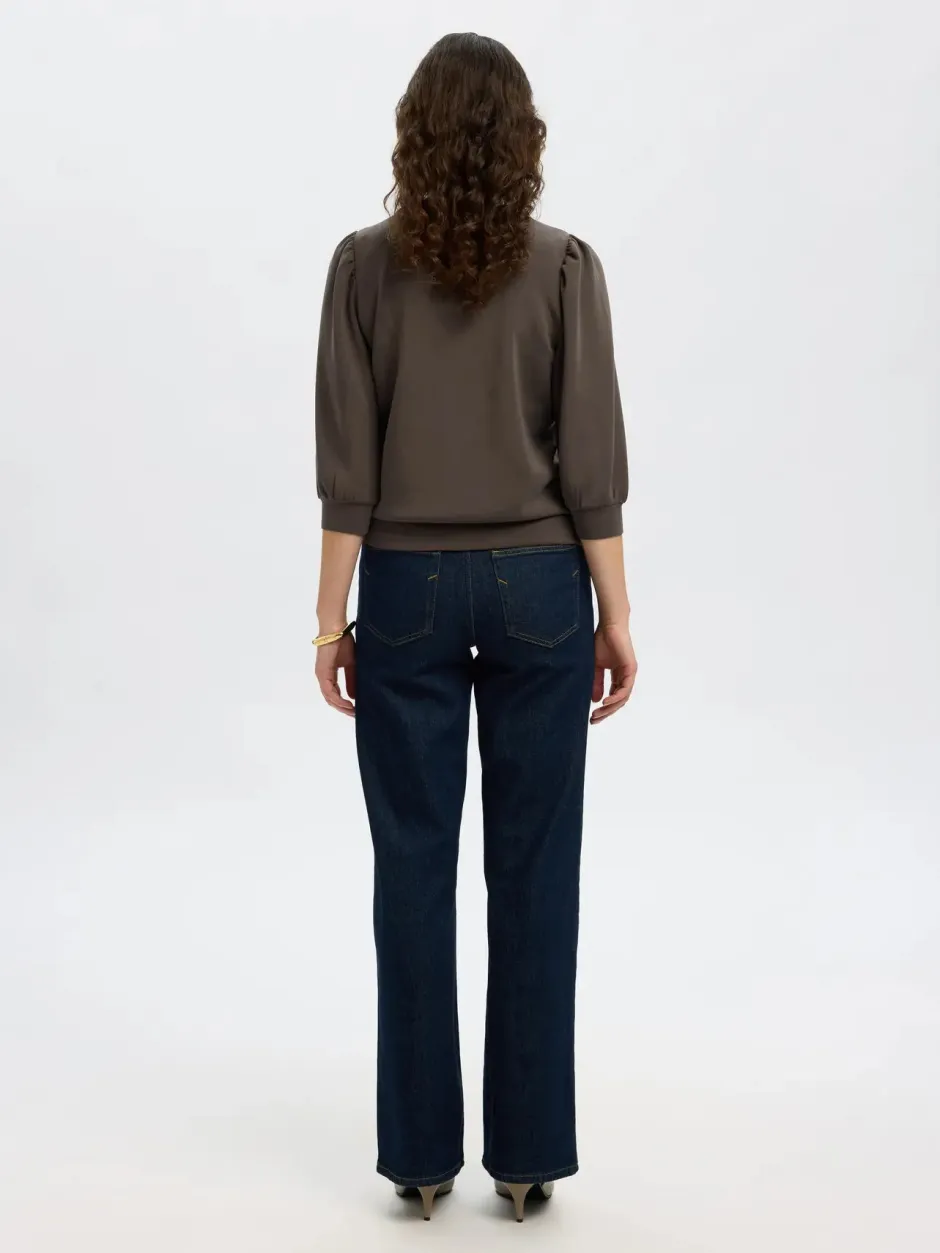 Naisten Pusero, SLFTENNY 3/4 SWEAT TOP NOOS>Selected Femme Hot