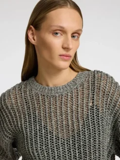 naisten pusero, SLFELLEN 2/4 KNIT O-NECK Vaaleanharmaa><noscript><img width=