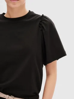 Naisten T-Paita, SLFPENELOPE 2/4 RUFFLE TEE>Selected Femme Hot