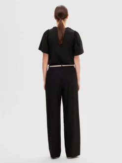 Naisten T-Paita, SLFPENELOPE 2/4 RUFFLE TEE><noscript><img width=